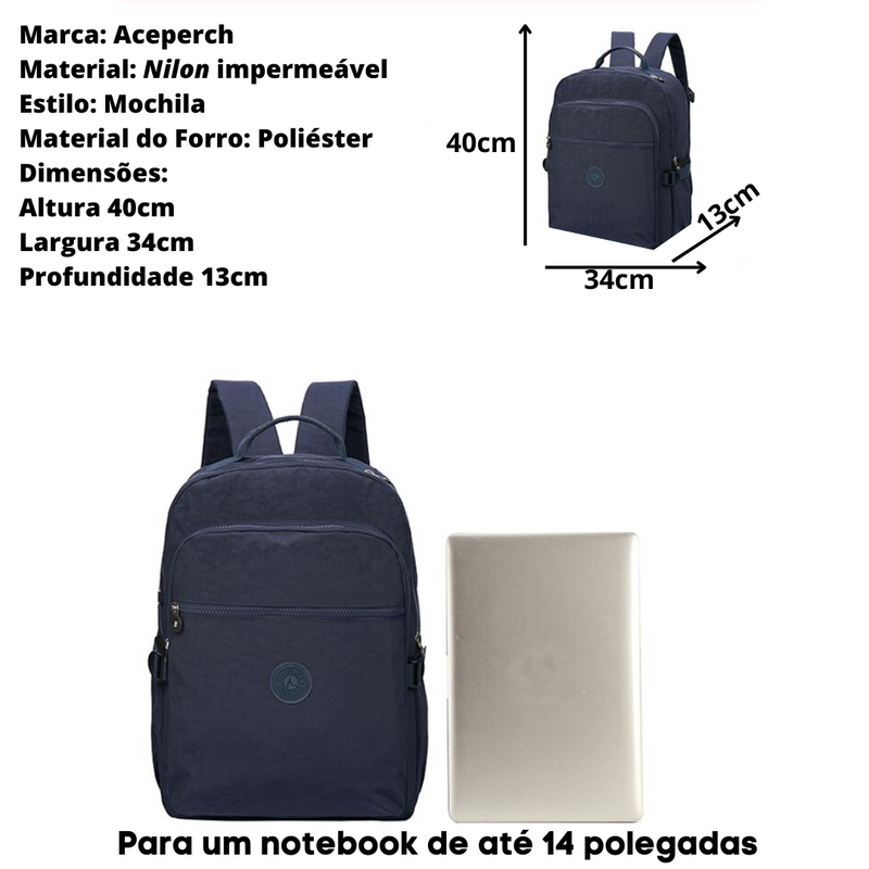 Mochilas AcePerch Multifuncional Para Mulheres Kit Com 5 Peças