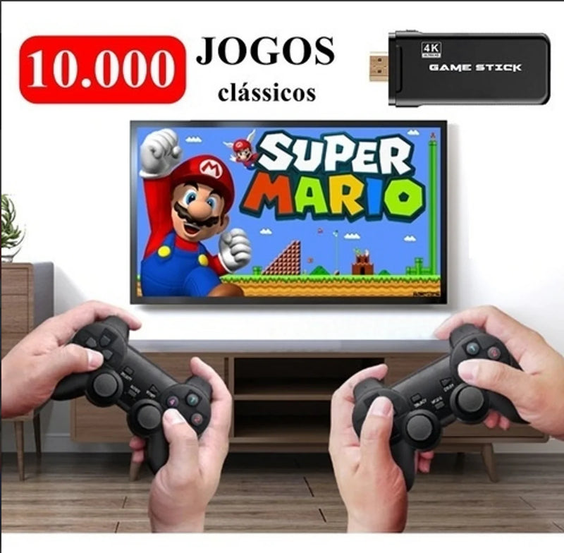 Vídeo Game Stick com 2 Controles Sem Fio e mais de 10.000 jogos!!